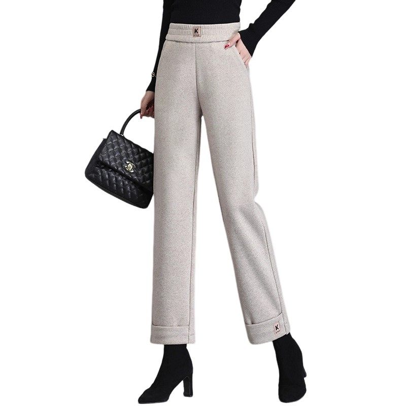 清仓捡漏秋冬季女士羊毛呢九分直筒裤加绒加厚洋气显瘦高腰休闲裤,淘宝优惠券,粉丝福利购,淘宝优惠卷