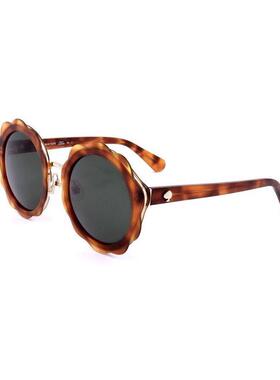 代购kate spade女士太阳镜防紫外线灰色镜片遮光抗眩光圆形