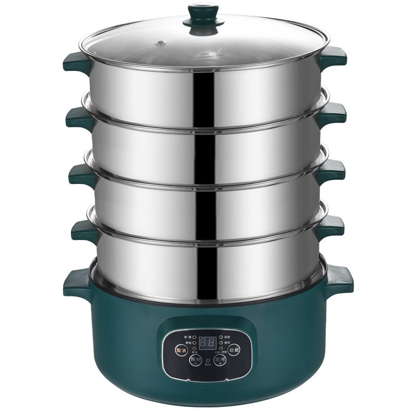家用电蒸锅多功能大容量智能定时锅预约三层电蒸笼多层蒸馒头蒸煮,淘宝优惠券,粉丝福利购,淘宝优惠卷