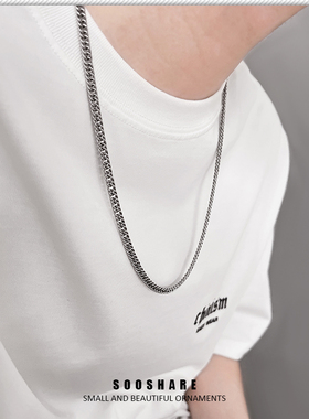 古巴嘻哈男款锁骨链百搭轻奢项链