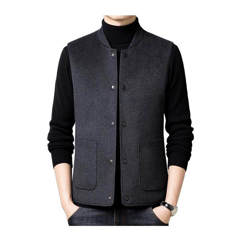 皮尔卡丹羊毛呢羽绒马甲男2025新款鸭绒坎肩加厚马夹爸爸保暖背心,淘宝优惠券,粉丝福利购,淘宝优惠卷