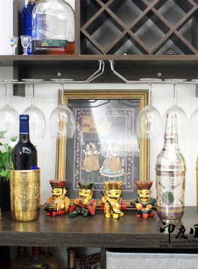 进口黄铜手工艺红酒洋酒装饰