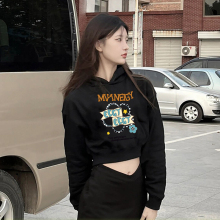 拍3件辣妹短款卫衣女连帽外套