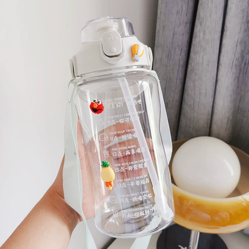 Вместительная и большая летняя чайная чашка со стаканом, трубочка, портативный высококачественный чайник, 2000 мл, популярно в интернете