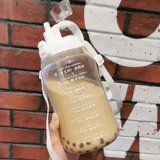 Вместительная и большая портативная спортивная бутылка со стаканом, трубочка для спортзала, космическое ведро, 1500 мл