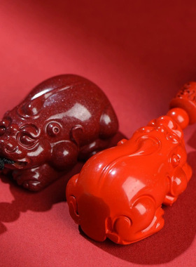 原矿朱砂霸王貔貅吊坠高含量紫金砂帝王砂本命年项链工厂直销代发