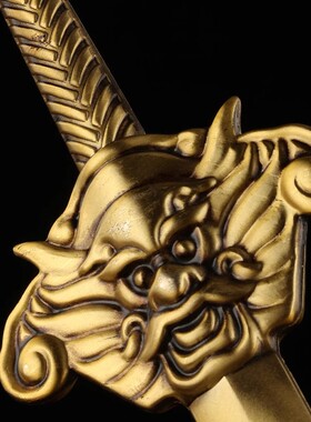 北斗宝剑狮头剑黄铜七星宝剑七星剑道家法器饰品铜家居办公室摆件