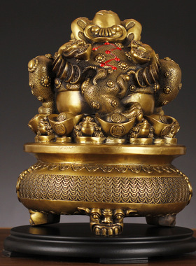 虎年摆件新品厂家批发招财金蟾聚宝盆财源滚滚家居客厅摆件装饰品