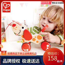Hape Tug Dog 100 Variable Styling Childrens Puzzle Toys Baby Wooden Creative Steps Hand Pull Puppy 1 Year Old 