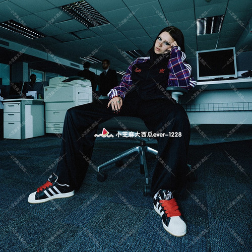 adidas三叶草正品KoRn联名双面穿格纹宽松运动休闲夹克外套JG1341 - 图0