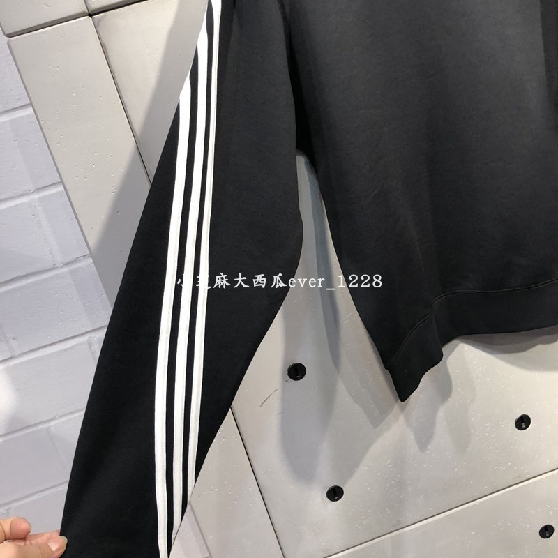 adidas三叶草专柜正品后背环绕三条纹圆领运动衫男套头卫衣FM1522