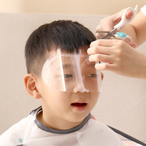 Children haircut disposable shelter mask transparent blocking face cut hair Liu Hai mask baby anti-crummy hair hairdressing flapper