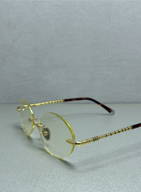 天然高清竹叶青真水晶石眼镜东海原矿老石头养目镜清凉上网