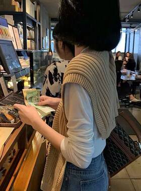 针织衫披肩女外搭秋季无袖