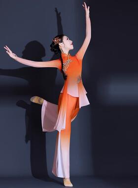 送扇子古典舞蹈广场女飘逸中国扇子胶州秧歌服装套装演出服舞风伞