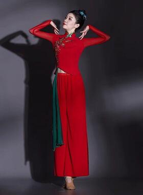 送扇子新款秧歌服女九儿红色舞蹈服装舞演出服打鼓服扇子舞广场喜