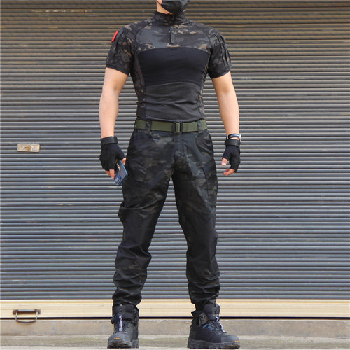 春夏男女青蛙服套装纯棉迷长彩袖短袖作训服户外特种战术蛙服套装 - 图2