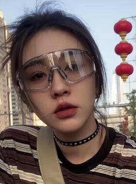 户外大框骑行运动防护眼镜日夜两用骑行变色防紫外线遮阳太阳镜潮
