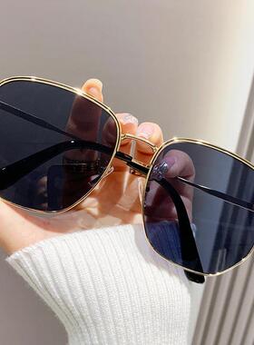 2023新款15.7大码透明蓝色太阳镜女时尚加大加宽金属墨镜男显脸