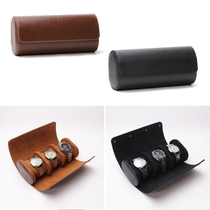 3 Slots Watch Roll Travel Case Chic Portable Vintage Leather