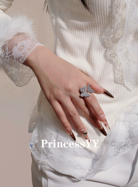 PrincessYY巨好看的蝴蝶戒指女轻奢高级感小众设计开口食指2026新