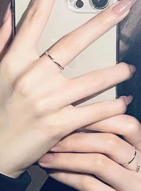 素圈戒指纯银不掉色女ins高级