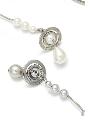 手作高版本长珍珠项链锁骨毛衣链