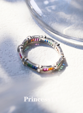 PrincessYY手作锆石S925纯银戒指闭口小众设计感轻奢高级配饰独特