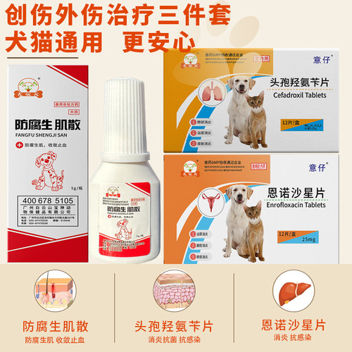 无忧犬防腐生肌散宠物狗狗猫咪伤口消炎愈合药受外伤创伤术后消炎 - 图0