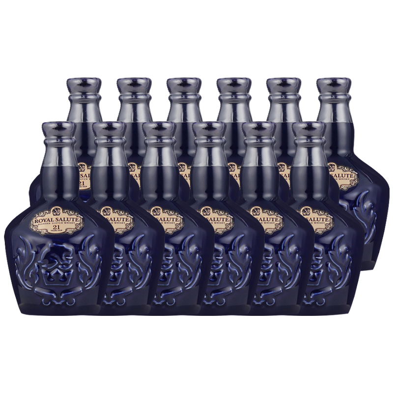 皇家礼炮21年威士忌 Royal Salute 蓝色小酒版酒伴保乐力加50ml