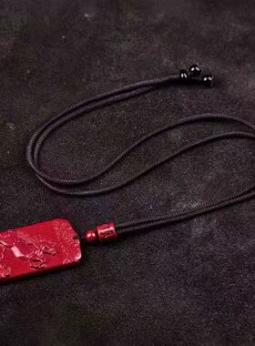 原矿朱砂马上发财吊坠紫金砂男女款本命年招财护身符吊坠项链批发