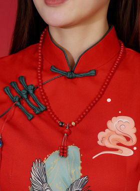 热销原创高含量朱砂项链天然原矿红砂手串男女款红色三圈手链批发