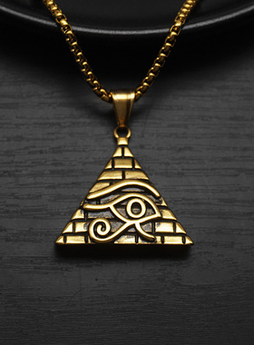 项链吊坠钛钢荷鲁斯之眼男饰品