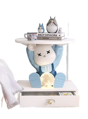 暴力熊卡通床头柜一体灯储物