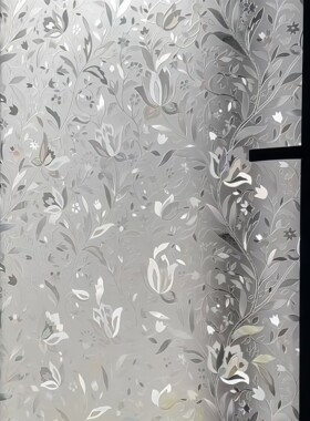 绝美窗贴！郁金香磨砂玻璃贴