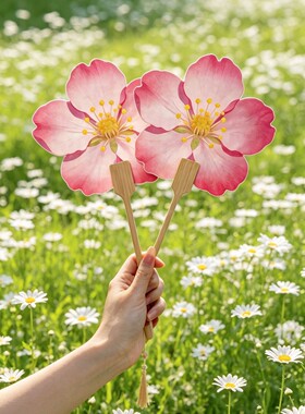 樱花扇子小蒲扇夏天女随身携带便携式手摇扇家用高颜值手持扇加厚