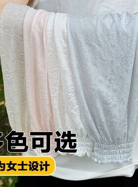 蕾丝套指防晒冰袖夏天时尚百搭户外骑行开车护袖薄款宽松套袖女士
