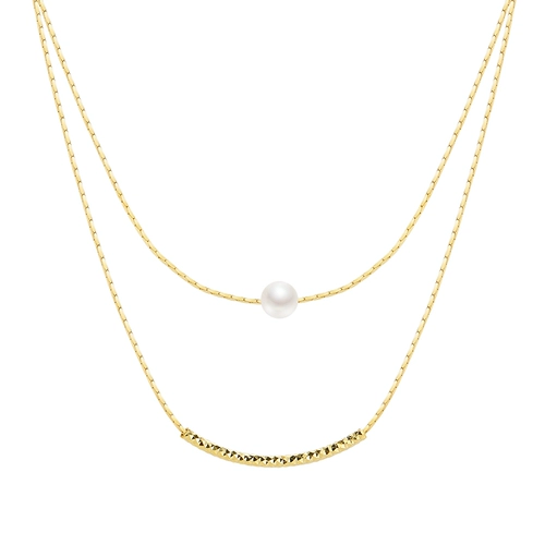 Ожерелье из жемчуга, брендовый универсальный аксессуар, цепочка до ключиц, легкий роскошный стиль, коллекция 2023, серебряная застежка