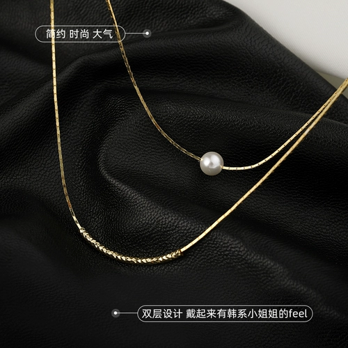 Ожерелье из жемчуга, брендовый универсальный аксессуар, цепочка до ключиц, легкий роскошный стиль, коллекция 2023, серебряная застежка