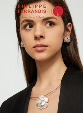 法国pf颈圈山茶花金色珍珠