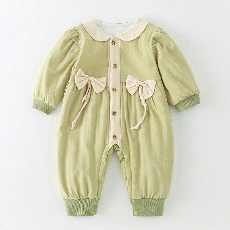 女宝宝中棉保暖夹棉纯棉秋冬新爬服 gardencity连身衣/爬服/哈衣