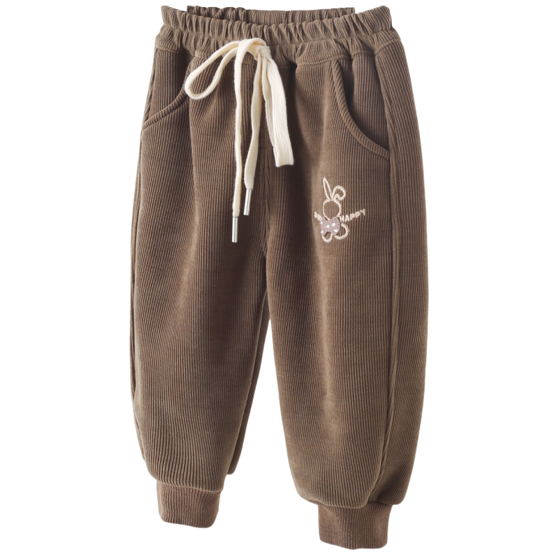 清仓-婴儿裤子秋冬季欧棉绒保暖一体绒加厚男女宝宝休闲裤加绒裤 - 图3