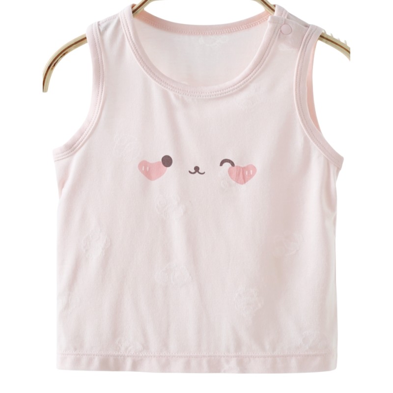 婴儿背心夏季薄款兰精莫代尔熊猫提花男女宝宝护肚无袖上衣小吊带,淘宝优惠券,粉丝福利购,淘宝优惠卷