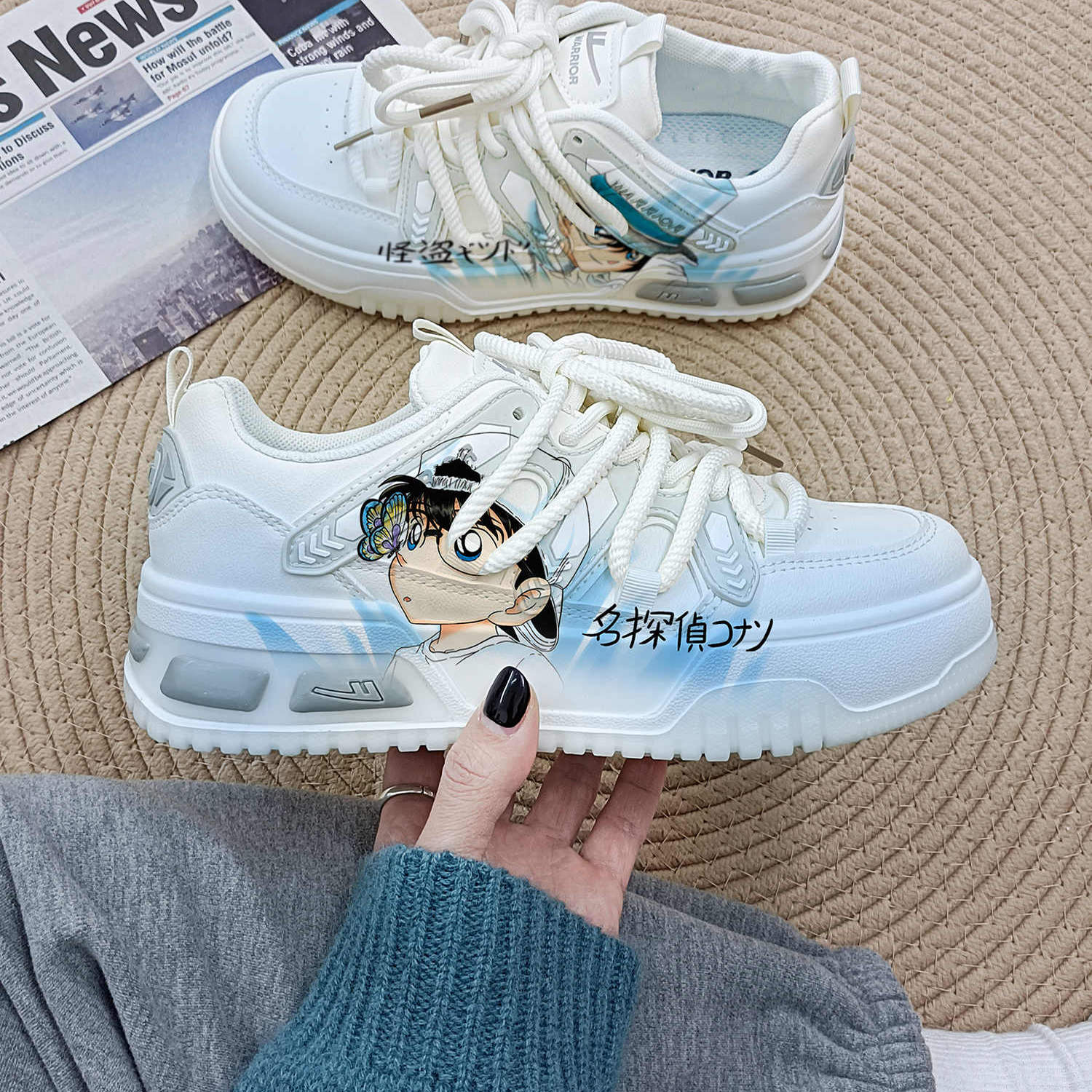 回力正品2025新款柯南基德情侣板鞋2024春秋季限量款鸳鸯运动鞋男 - 图2