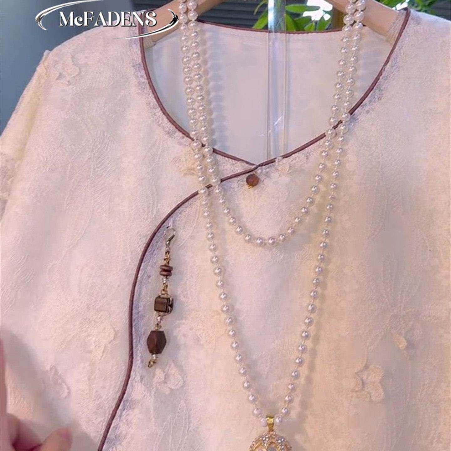 香港新中式大码女装蕾丝内搭上衣早春新款国风大衫胖MM显瘦女人衫,淘宝优惠券,粉丝福利购,淘宝优惠卷