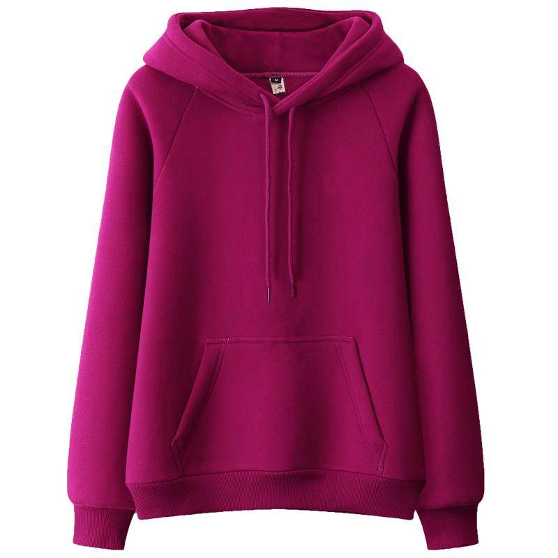 潮牌2024年秋冬纯色连帽卫衣女加绒加厚韩版宽松大码薄款外套上衣,淘宝优惠券,粉丝福利购,淘宝优惠卷