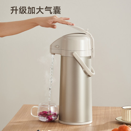 九阳按压式热水瓶保温壶保温瓶暖壶气压式热水瓶大容量家用茶瓶餐 - 图1