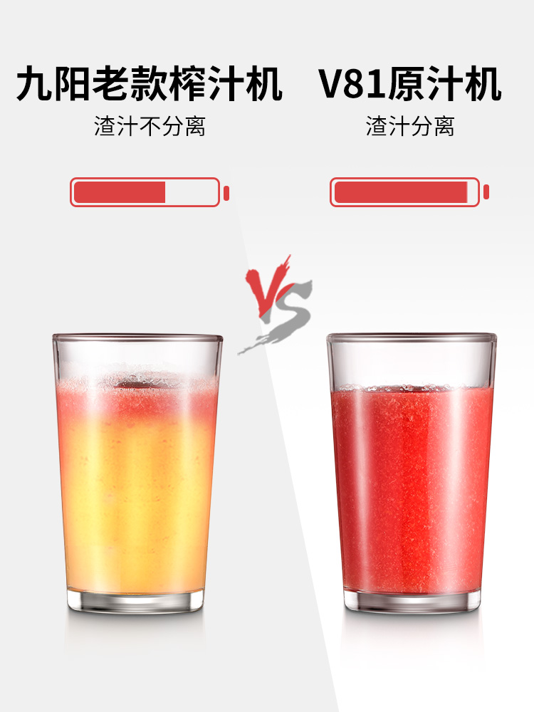 九阳官方旗舰店九阳榨汁机家用原汁机水果汁机全自动果蔬多功能小型汁渣分离V812