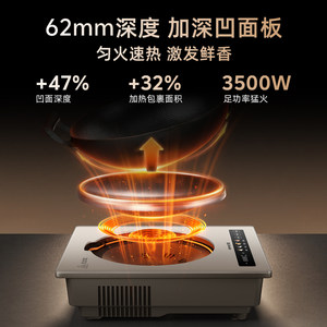 九阳AI凹面电磁炉3500w家用大功率猛火灶炒菜锅一体全套2026新款