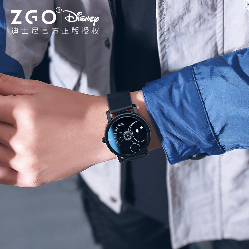 迪士尼虫洞概念男中学生指针电子表 刀锋手表国产腕表